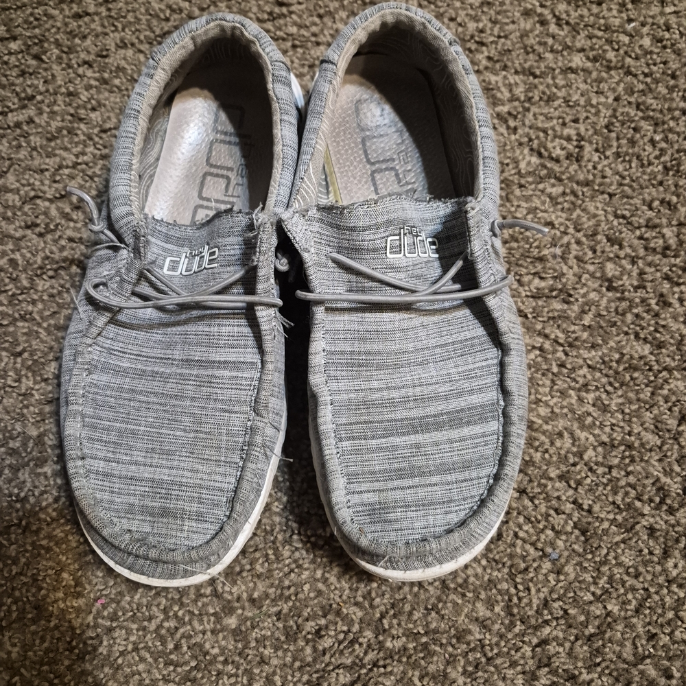 Hey Dude Men's Light Gray Slip-On Loafers